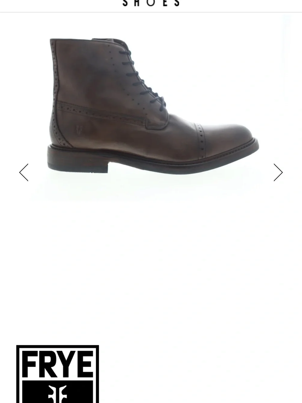 Frye Men's Dark Brown Leather Cap-Toe Lace Boot